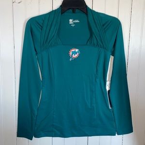 Miami Dolphins NFL Long Sleeve Top Blue Teal Size XS
